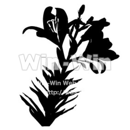 ユリのシルエット素材 W-000420