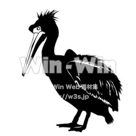 ペリカンのシルエット素材 W-000374