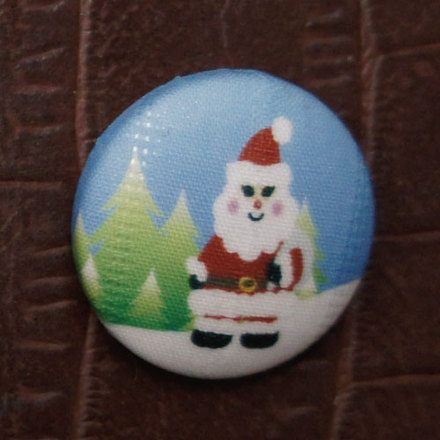 クリスマスくるみぼたん・缶バッジ D-000866 のくるみボタン