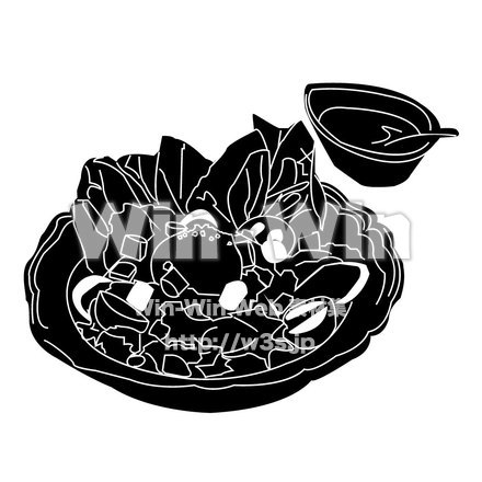 シザーサラダのシルエット素材 W-000347