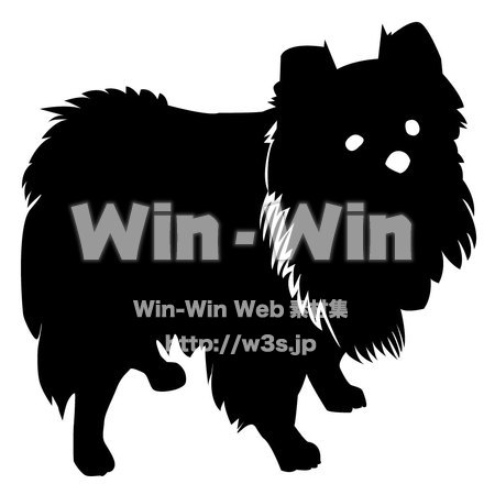 ポメラニアンのシルエット素材 W-000795