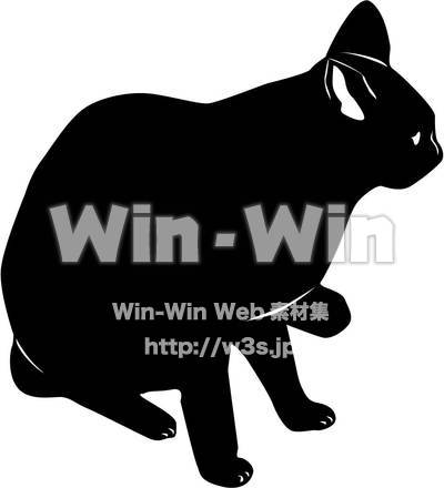 ネコのシルエット素材 W-001228