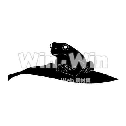 カエルのシルエット素材 W-000408