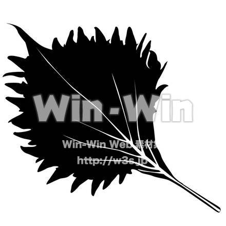 シソのシルエット素材 W-000313