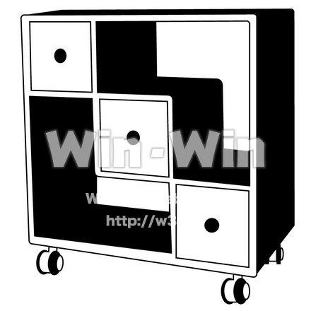 キャビネットのシルエット素材 W-000287