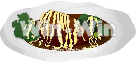 チーズデミグラスソースハンバーグのCG・イラスト素材 W-001611