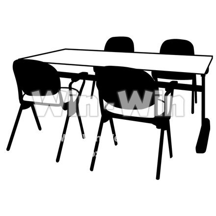 デスクのシルエット素材 W-000779