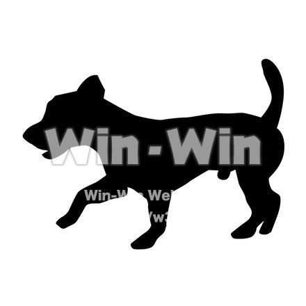 犬のシルエット素材 W-000407