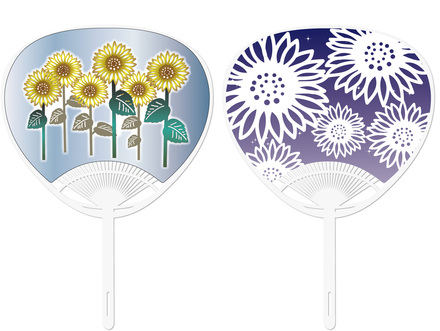 ひまわりのうちわ D-000561 のうちわ