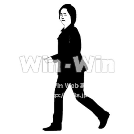 人物のシルエット素材 W-000386