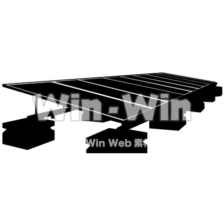 ソーラーパネルのシルエット素材 W-000373