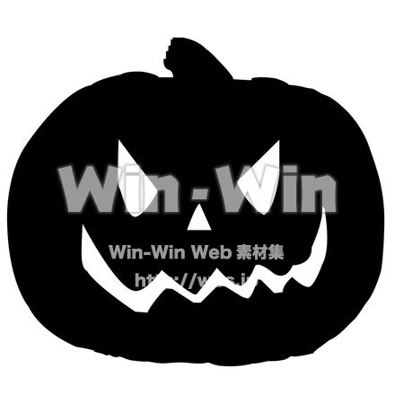 ハロウィンのカボチャのシルエット素材 W-000299