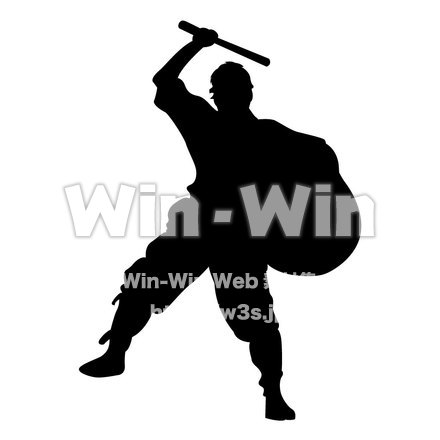 太鼓のシルエット素材 W-000309