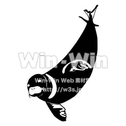 あざらしのシルエット素材 W-000353