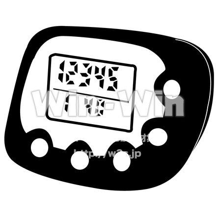 万歩計のシルエット素材 W-000333