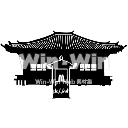 麻生不動院のシルエット素材 W-000379
