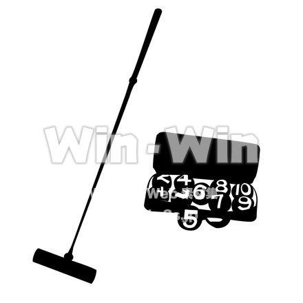 ゲートボールのシルエット素材 W-001306