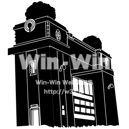 河港水門のシルエット素材 W-000392