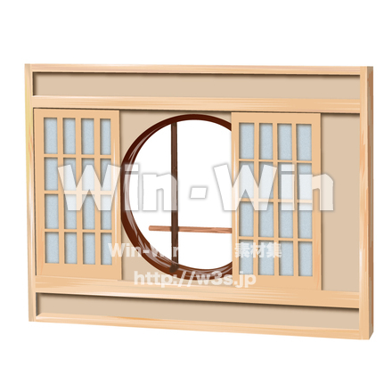 和室窓のCG・イラスト素材 W-001718