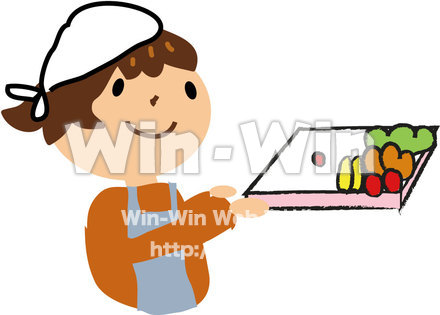 お弁当を配るのCG・イラスト素材 W-001026