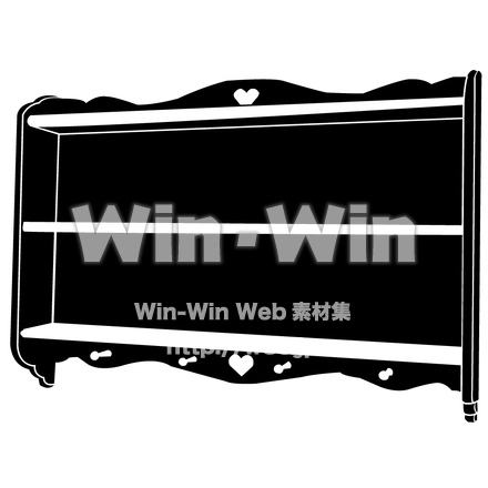 木製調味料棚のシルエット素材 W-000382