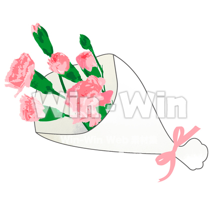 カーネーションの花束のCG・イラスト素材 W-001100
