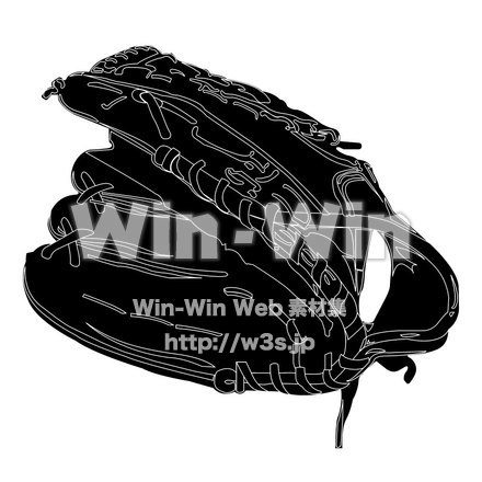 野球グローブのシルエット素材 W-000765