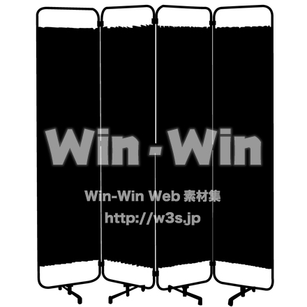 パーテーション（布）のシルエット素材 W-000371