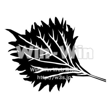 シソのシルエット素材 W-000326