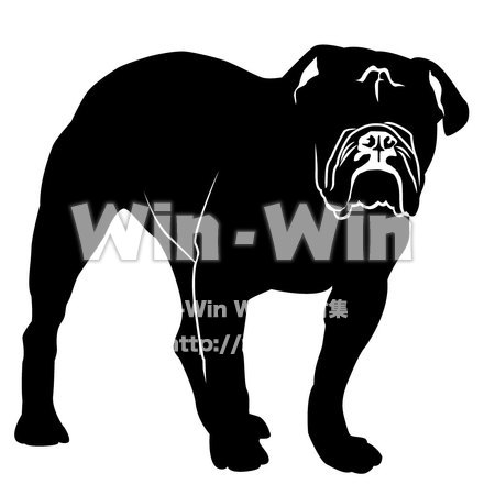 ブルドッグのシルエット素材 W-000833