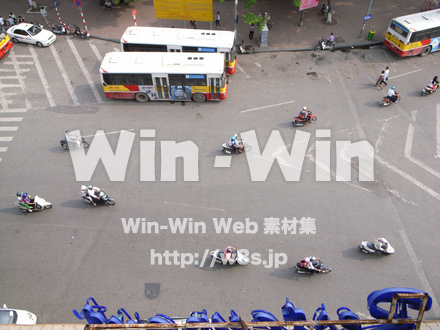 カンボジアのバイク軍団の写真素材 W-000749