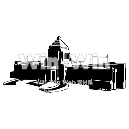 国会議事堂のシルエット素材 W-001355