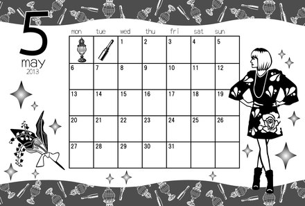 5月のカレンダー D-001034 のカレンダー