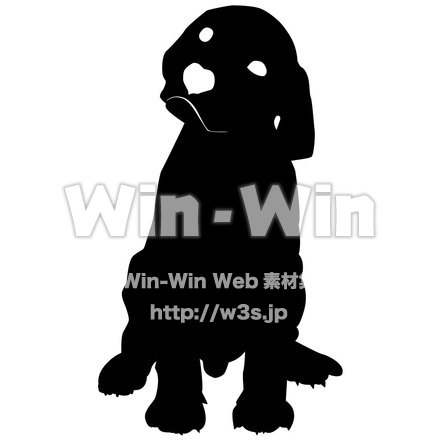 ラブラドールレトリバー子犬のシルエット素材 W-000816
