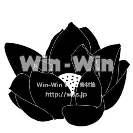 睡蓮のシルエット素材 W-000424