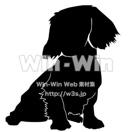 ダックスフンドのシルエット素材 W-000829