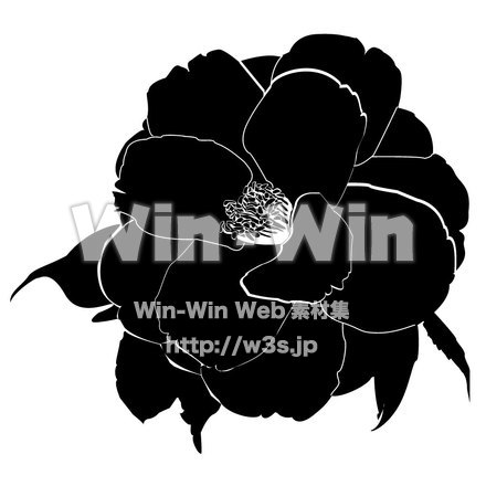 つばきのシルエット素材 W-000390