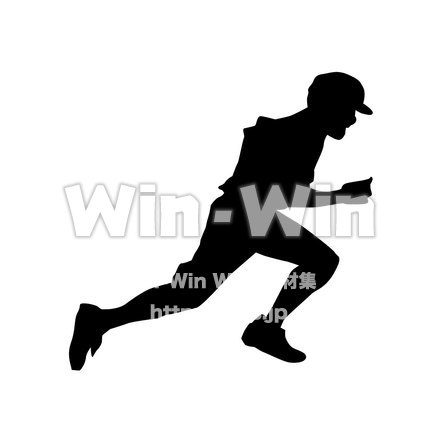 野球のシルエット素材 W-000404