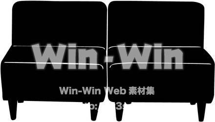 ソファーのシルエット素材 W-001227