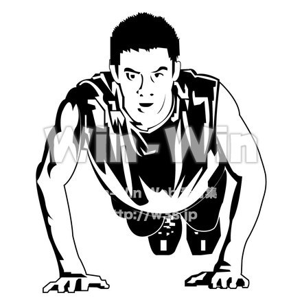 腕立て伏せのシルエット素材 W-000766