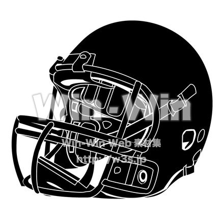 アメフトのヘルメットのシルエット素材 W-000762