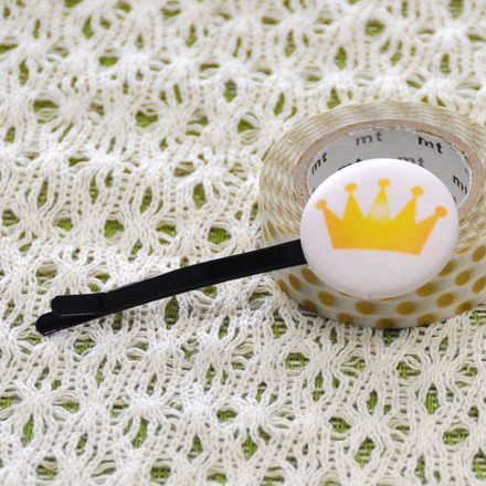 ななみさんのくるみボタン　ヘアピン D-000939 のくるみボタン