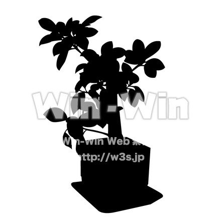 カジュマルのシルエット素材 W-000233