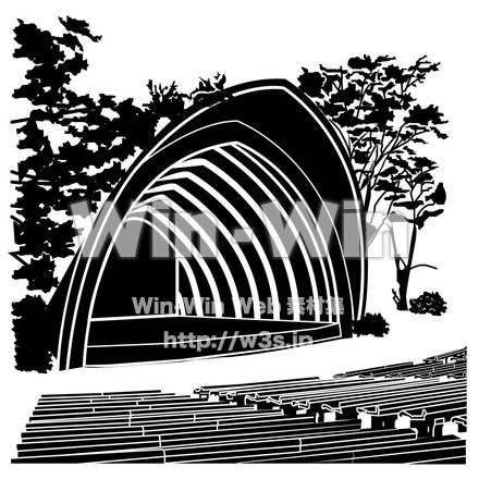 中原平和公園　野外ステージのシルエット素材 W-000350