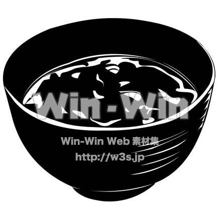 みそしるのシルエット素材 W-000304