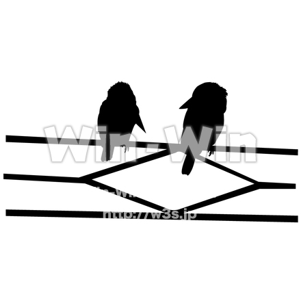 鳥（ベランダにとまる）のシルエット素材 W-000370