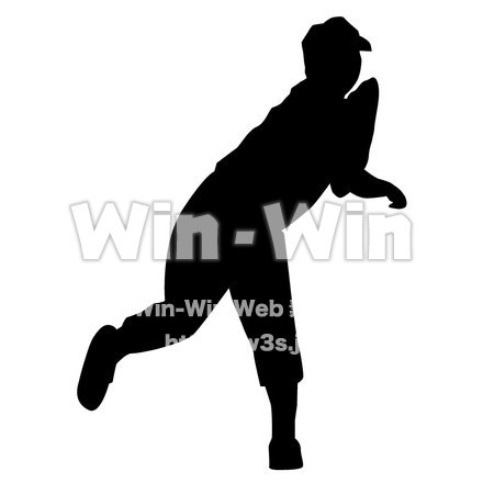 野球のシルエット素材 W-000410