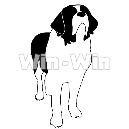 セントバーナードのシルエット素材 W-000835