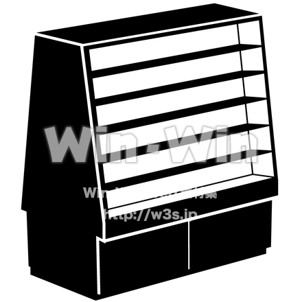 陳列ケースのシルエット素材 W-000332
