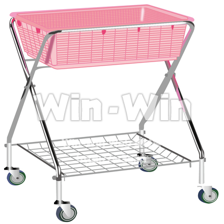 移動式かごのCG・イラスト素材 W-000422